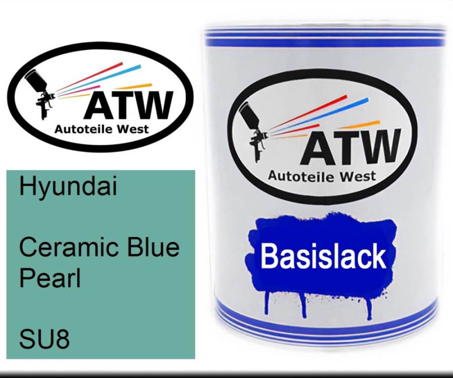 Hyundai, Ceramic Blue Pearl, SU8: 1L Lackdose, von ATW Autoteile West.